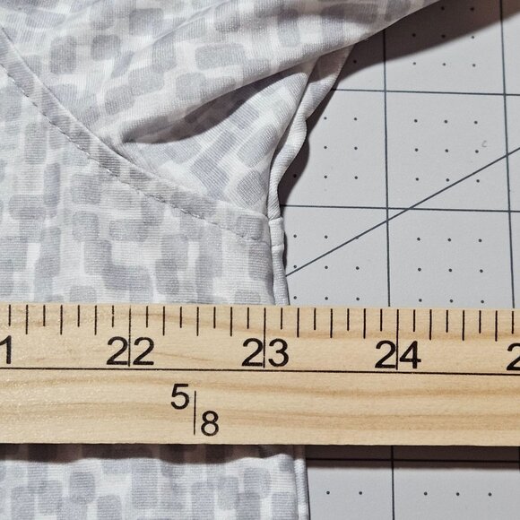 Hickey Freeman Men's Gray Patterned Golf Polo Shirt L/G Polyester Spandex - Picture 8 of 12